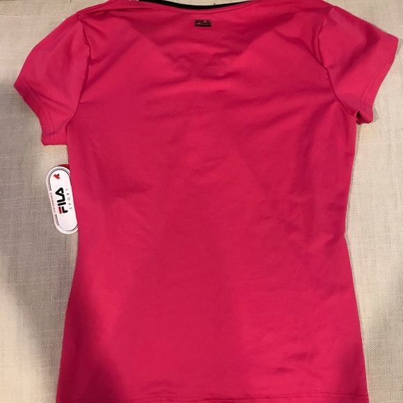 NWT Fila v neck pink running shirt - Picture 3 of 4
